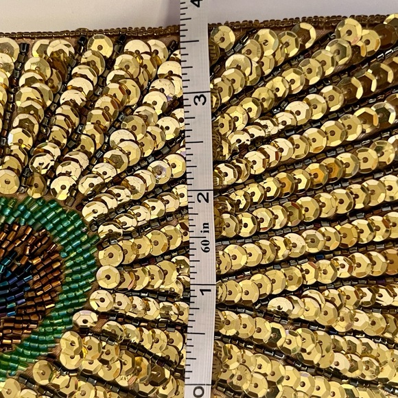 Stunning peacock design shimmery glitzy clutch - handbag - purse - Picture 7 of 8